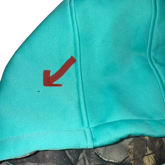 Under Armour Teal Hoodie LG Camo Lined Hood Sweatshirt Women’s Athleisure - Picture 6 of 7